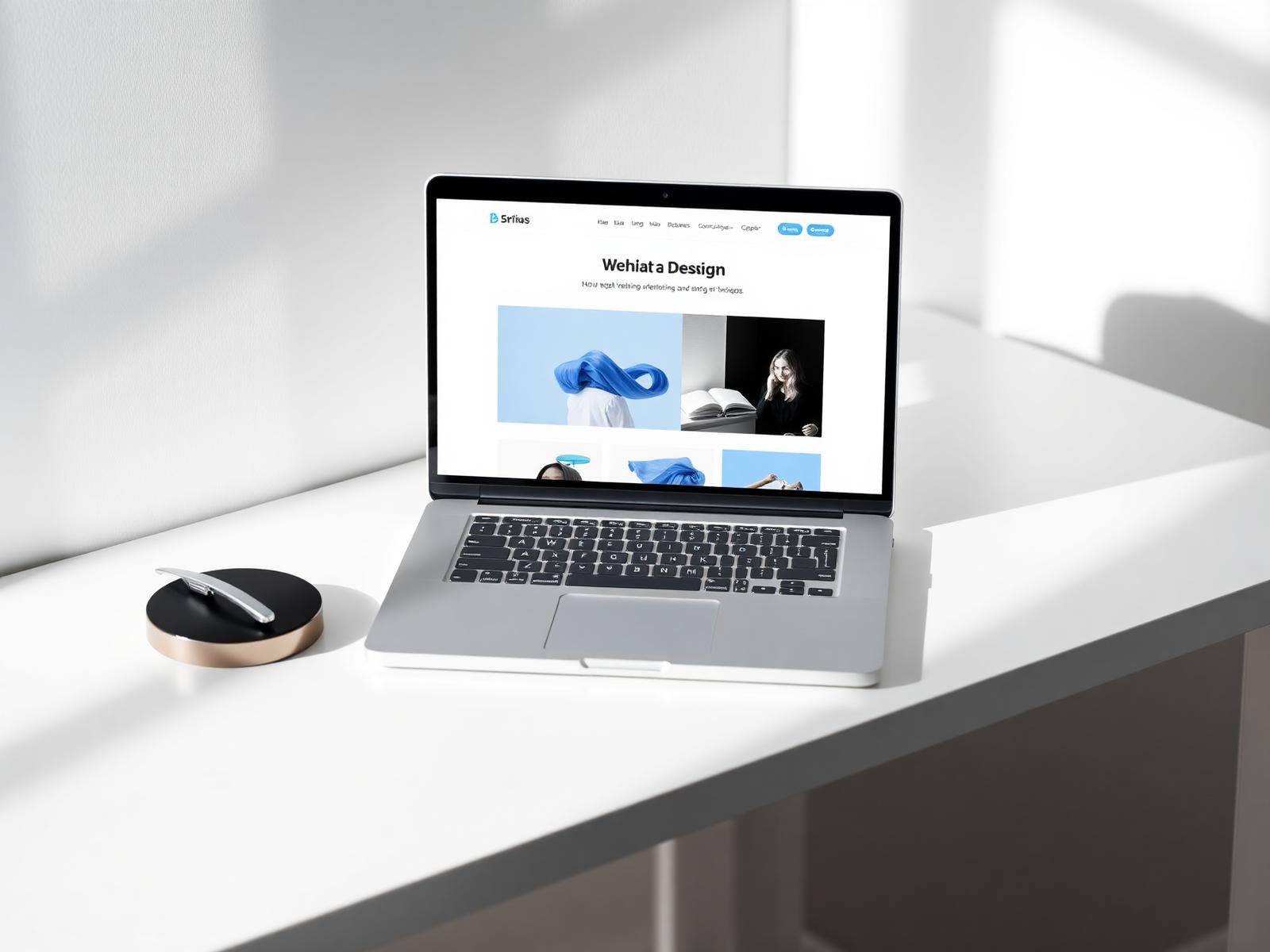Modern website design on a laptop